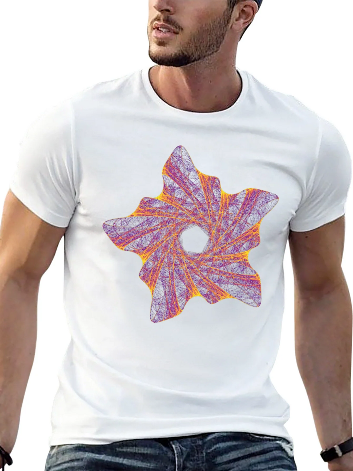 Abstract Vortex Graphic Black T-Shirt product image 11