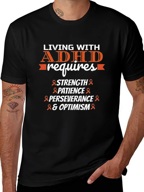 ADHD Awareness T-Shirt: Strength Patience Optimism product image 1