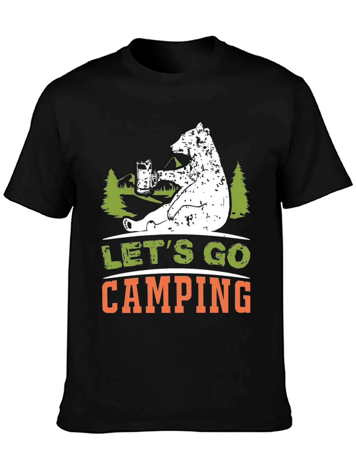 Lets Go Camping Bear Graphic T-Shirt product image 3