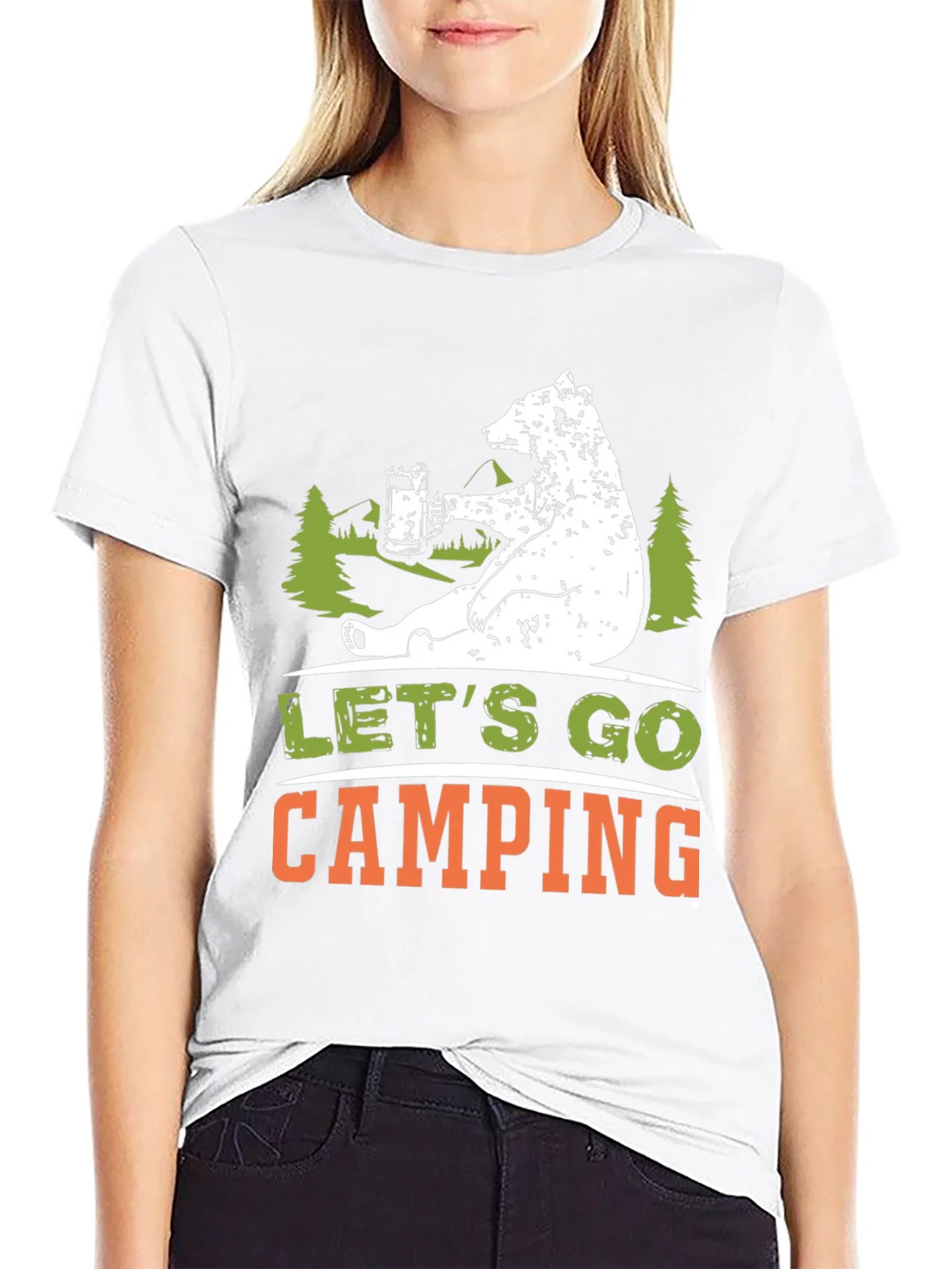 Lets Go Camping Bear Graphic T-Shirt product image 8