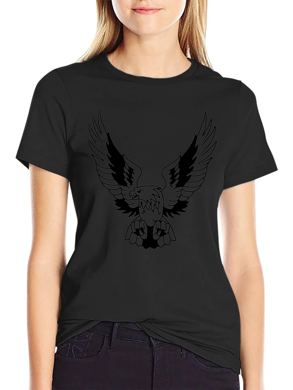 Mens Black Eagle Graphic Tee - Bold Design product image 2