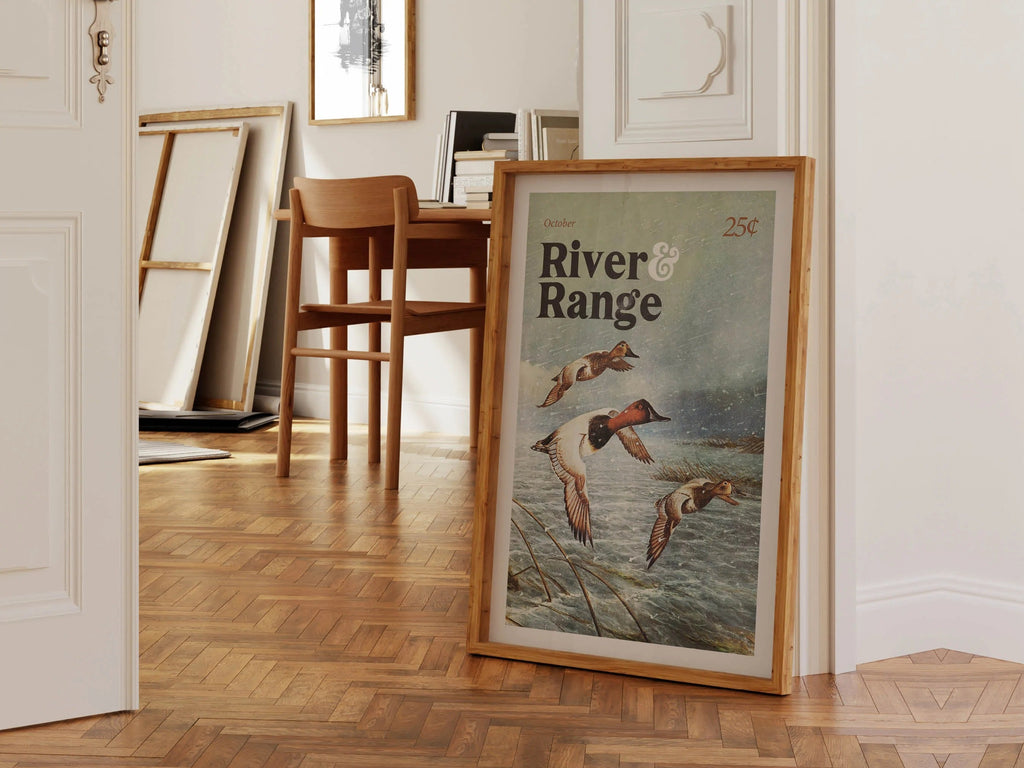 River & Range Duck Hunting Canvas Art - Stunning Flight Scene Ideal Gift for Hunters