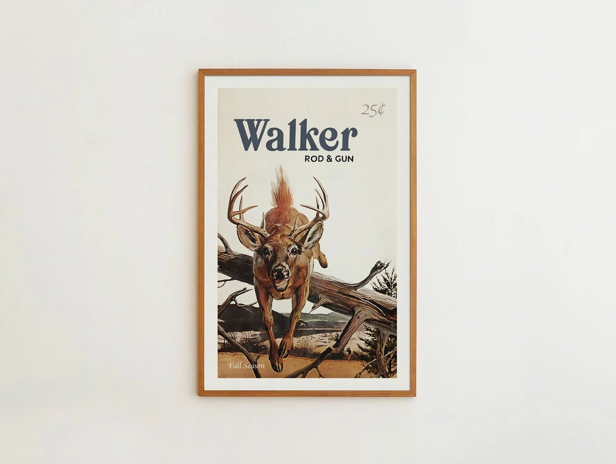 Deer Hunting Canvas Print - Walker Rod & Gun Unique Fall Hunting Scene Gift for Men & Dads