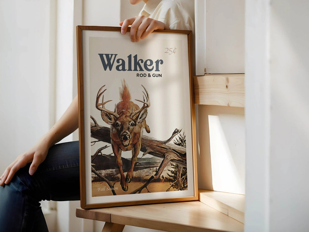 Deer Hunting Canvas Print - Walker Rod & Gun Unique Fall Hunting Scene Gift for Men & Dads