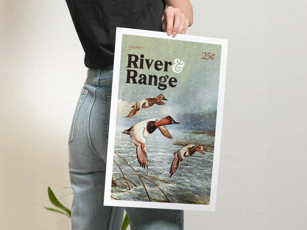 River & Range Duck Hunting Canvas Art - Stunning Flight Scene Ideal Gift for Hunters