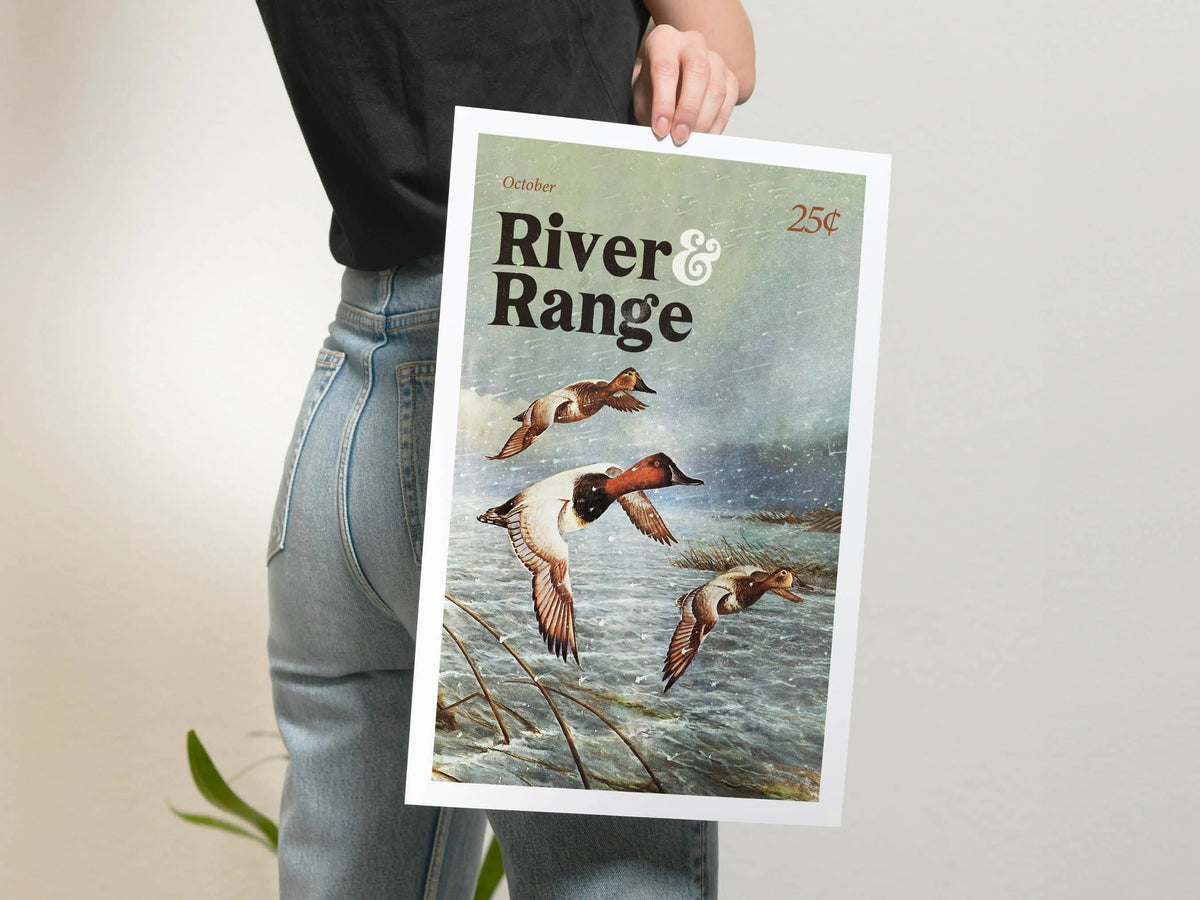 River & Range Duck Hunting Canvas Art - Stunning Flight Scene Ideal Gift for Hunters