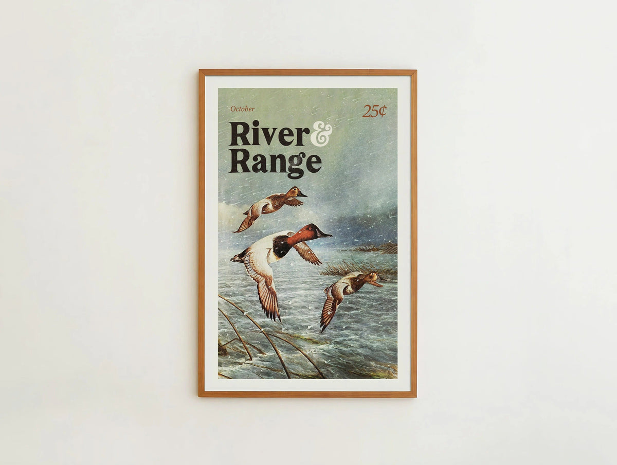 River & Range Duck Hunting Canvas Art - Stunning Flight Scene Ideal Gift for Hunters