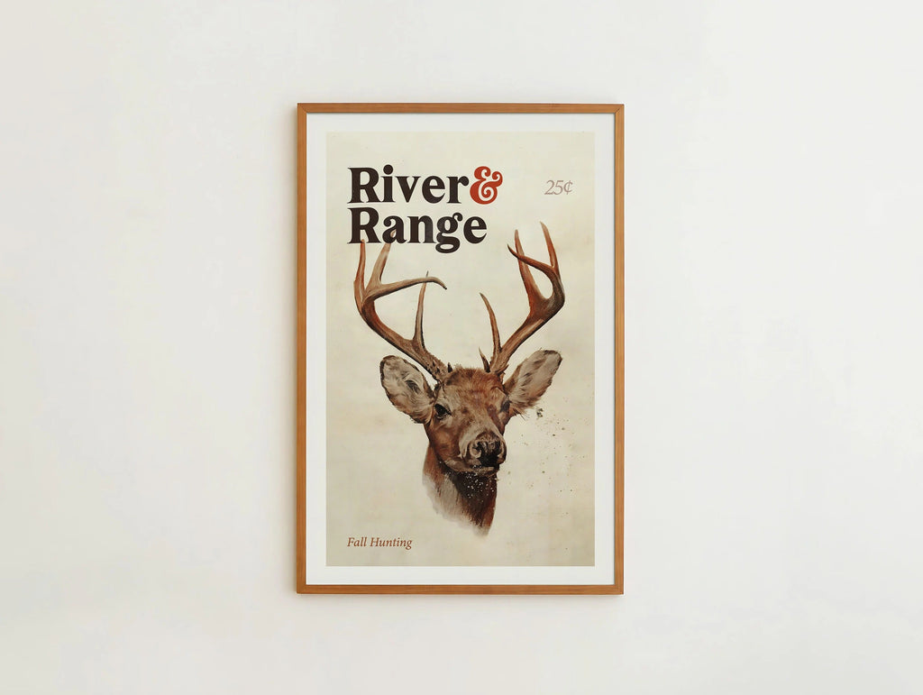 River & Range Canvas Art - Majestic Deer in Fall Hunting Unique Gift for Hunters & Fathers