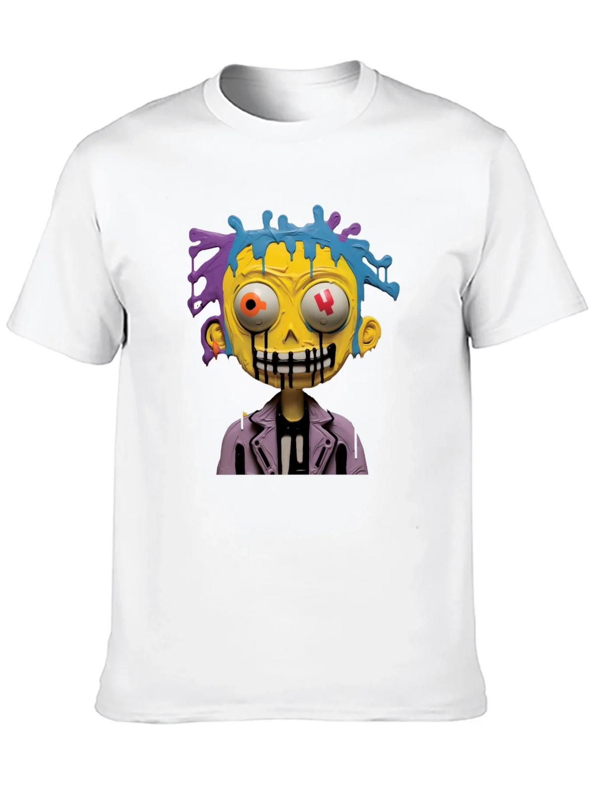 Cartoon Zombie Graphic Tee - Stylish Mens Black T-Shirt product image 9