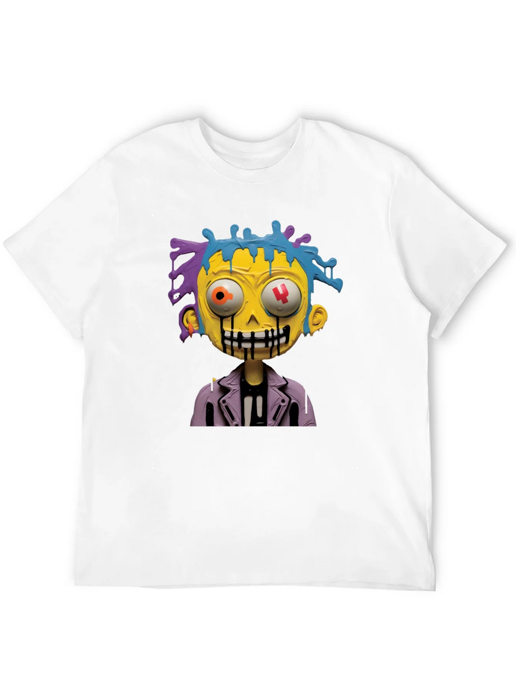 Cartoon Zombie Graphic Tee - Stylish Mens Black T-Shirt product image 11