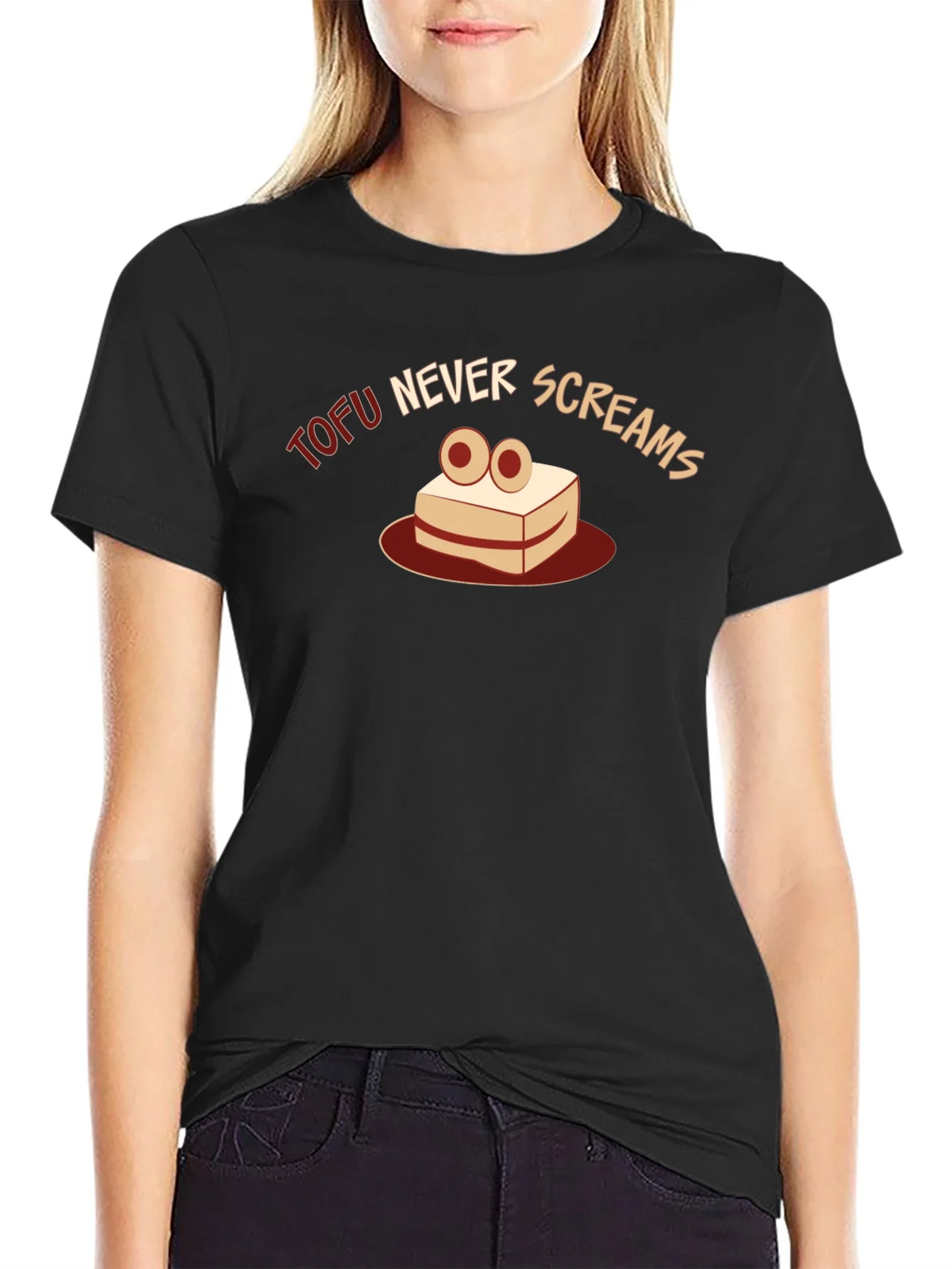 Tofu Never Screams Graphic Tee - Vegan Humor T-Shirt product image 2