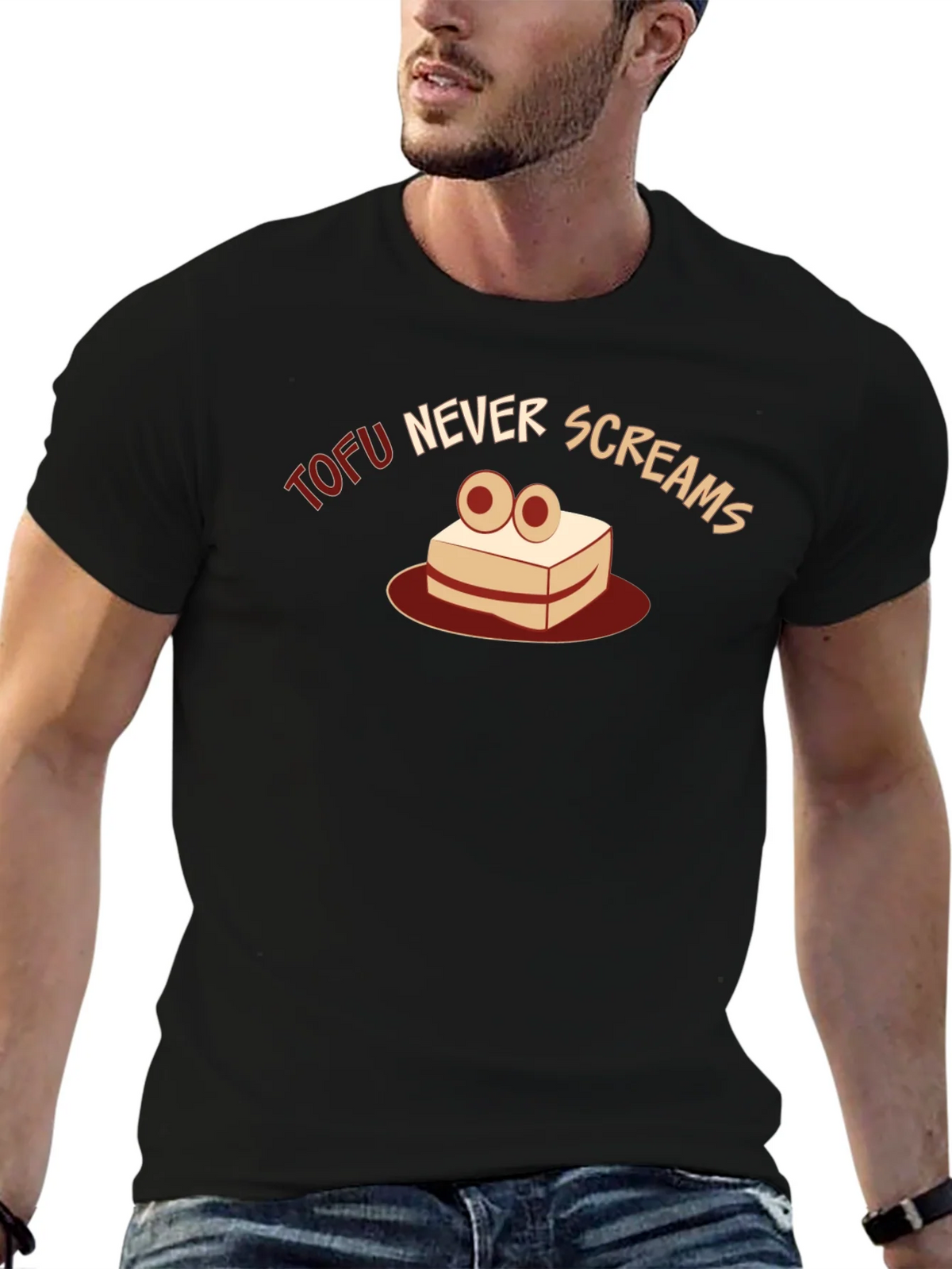 Tofu Never Screams Graphic Tee - Vegan Humor T-Shirt product image 6