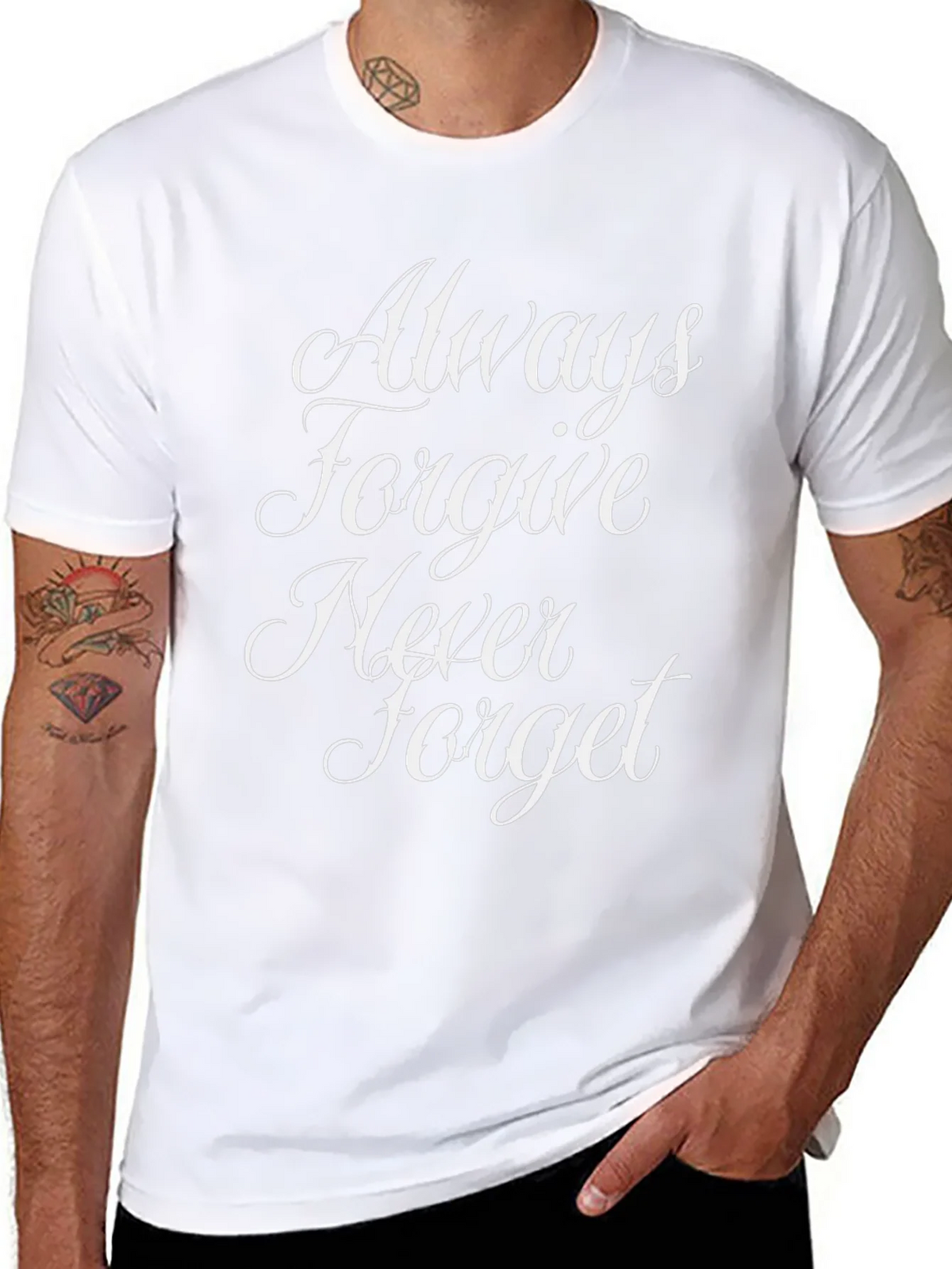 Always Forgive Never Forget Black T-Shirt product image 5