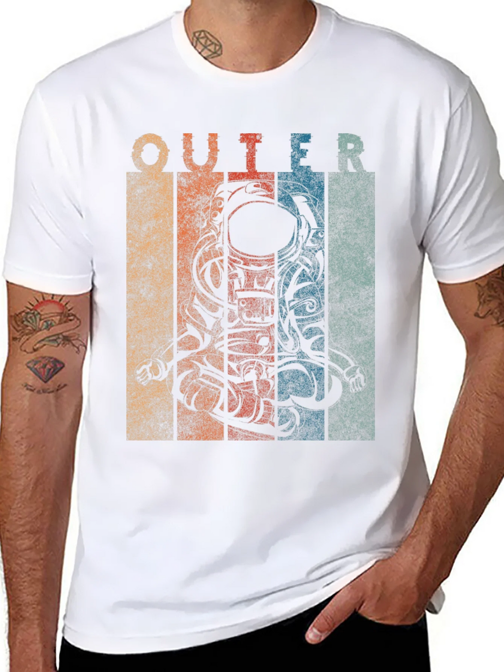 Retro Outer Space Astronaut Graphic T-Shirt product image 7