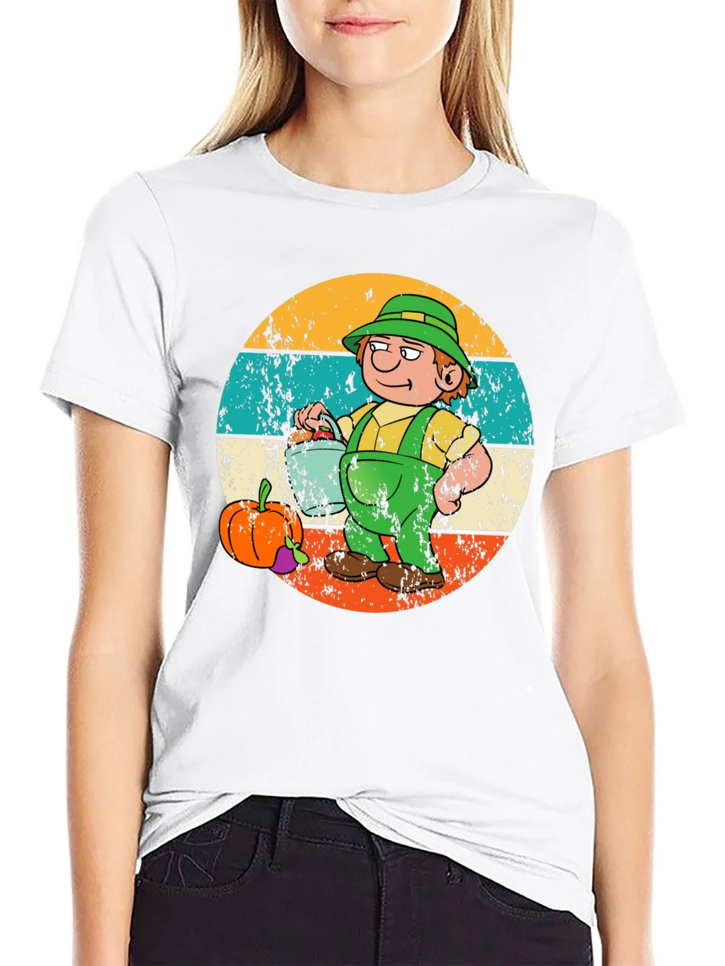 Cartoon Farmer Graphic Tee - Black product image 3