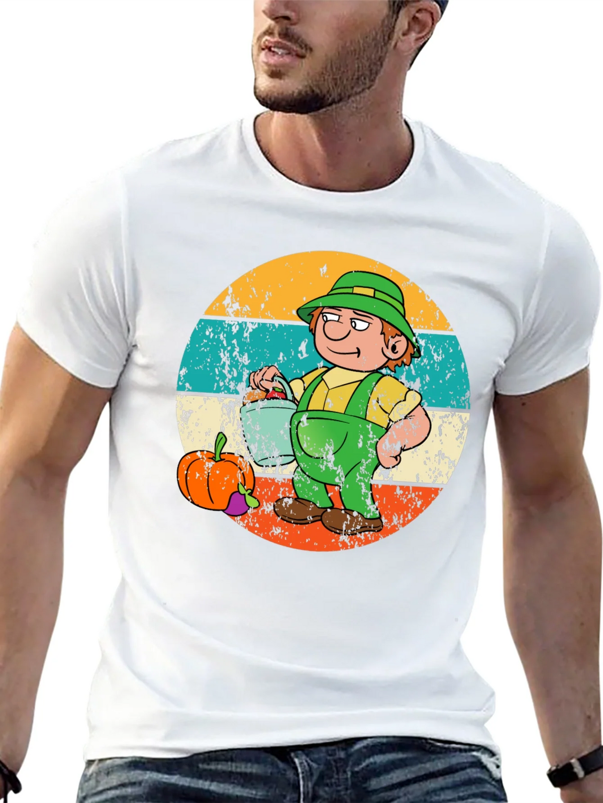 Cartoon Farmer Graphic Tee - Black product image 6