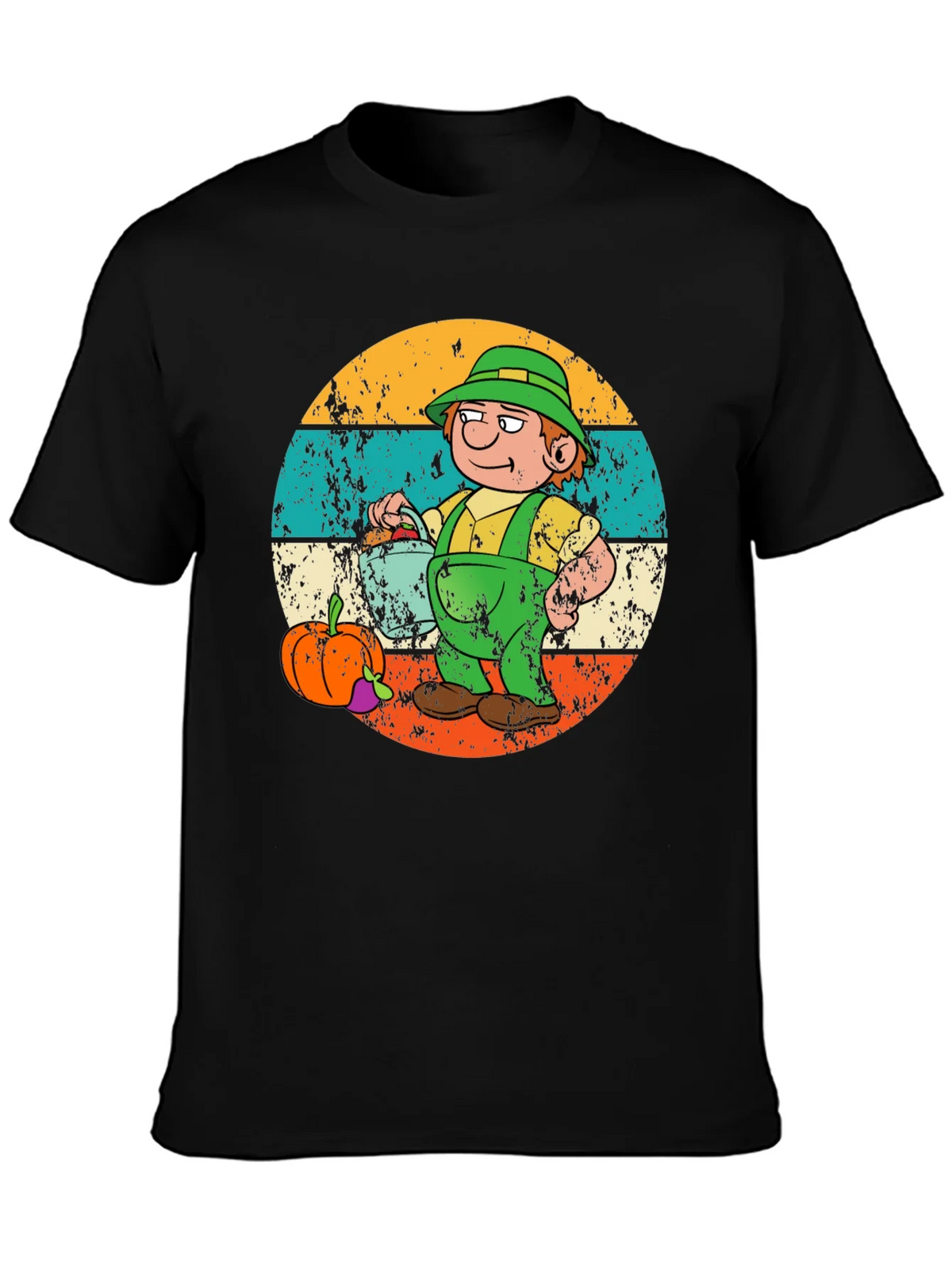 Cartoon Farmer Graphic Tee - Black product image 1