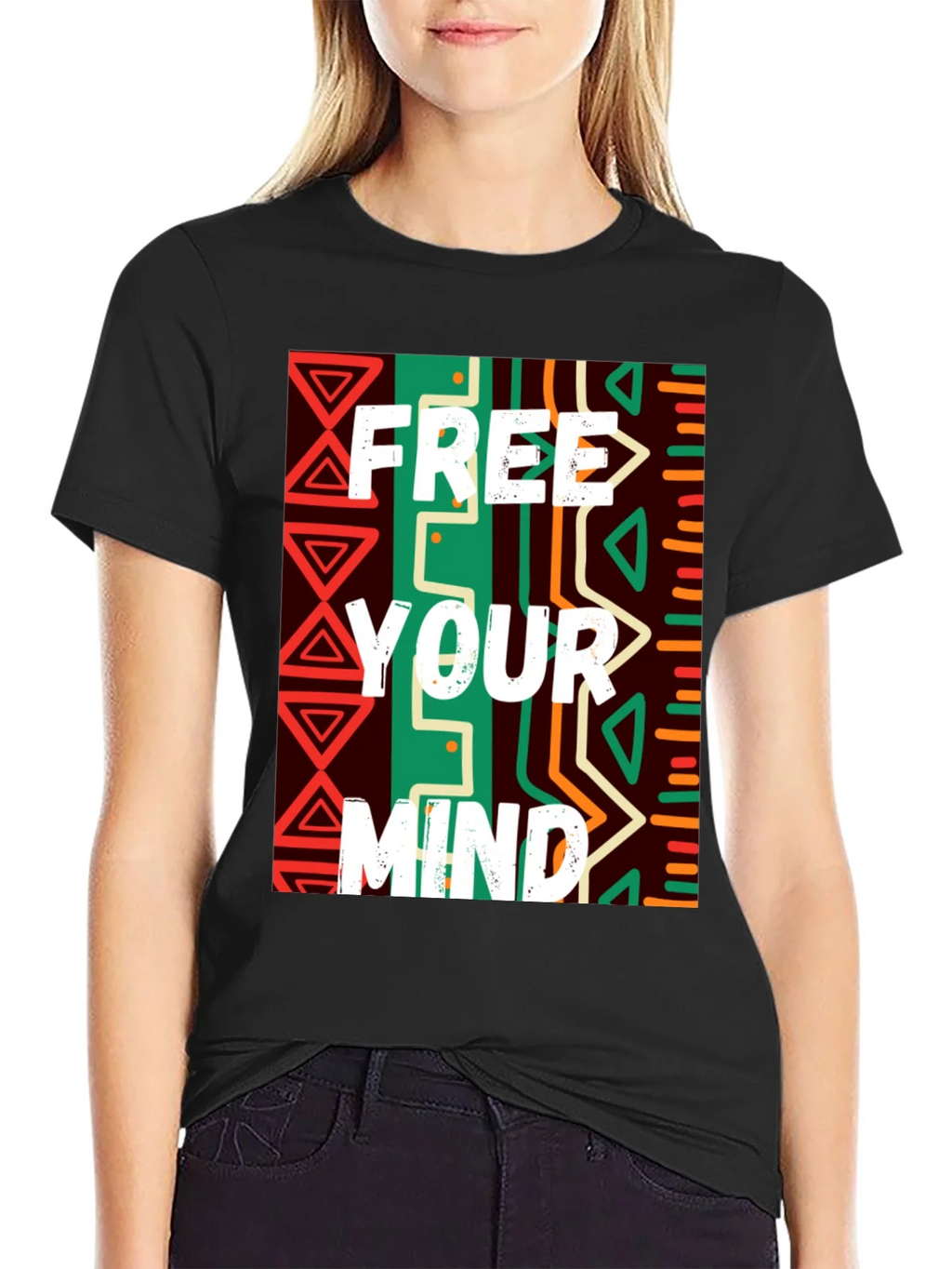 Free Your Mind Graphic Tee - Black Cotton Blend product image 2