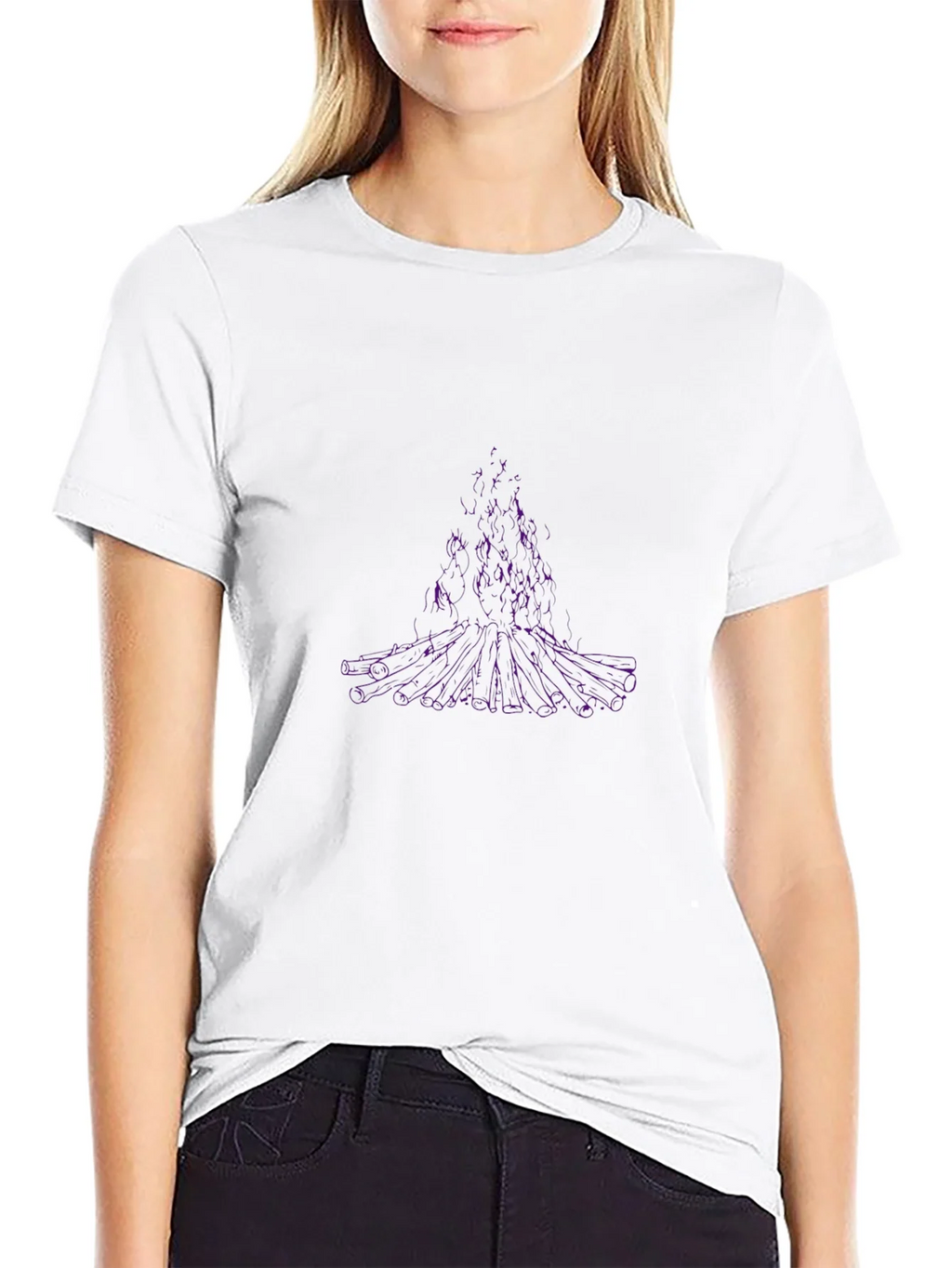 Abstract Purple Tree Graphic Black T-Shirt product image 8