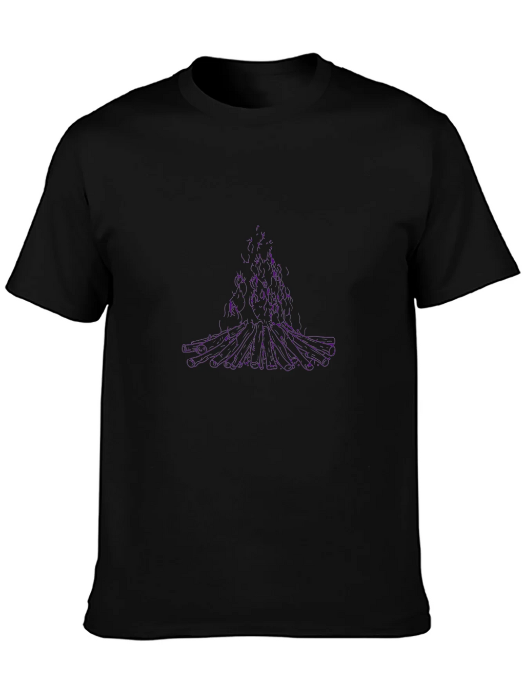 Abstract Purple Tree Graphic Black T-Shirt product image 3