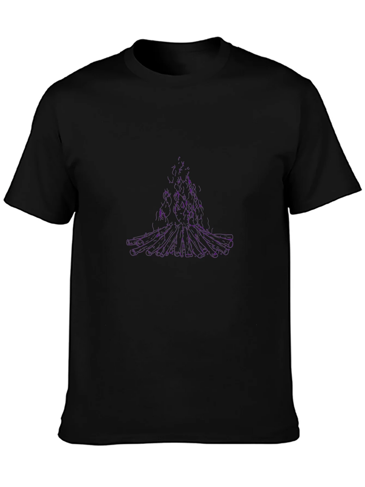 Abstract Purple Tree Graphic Black T-Shirt product image 3
