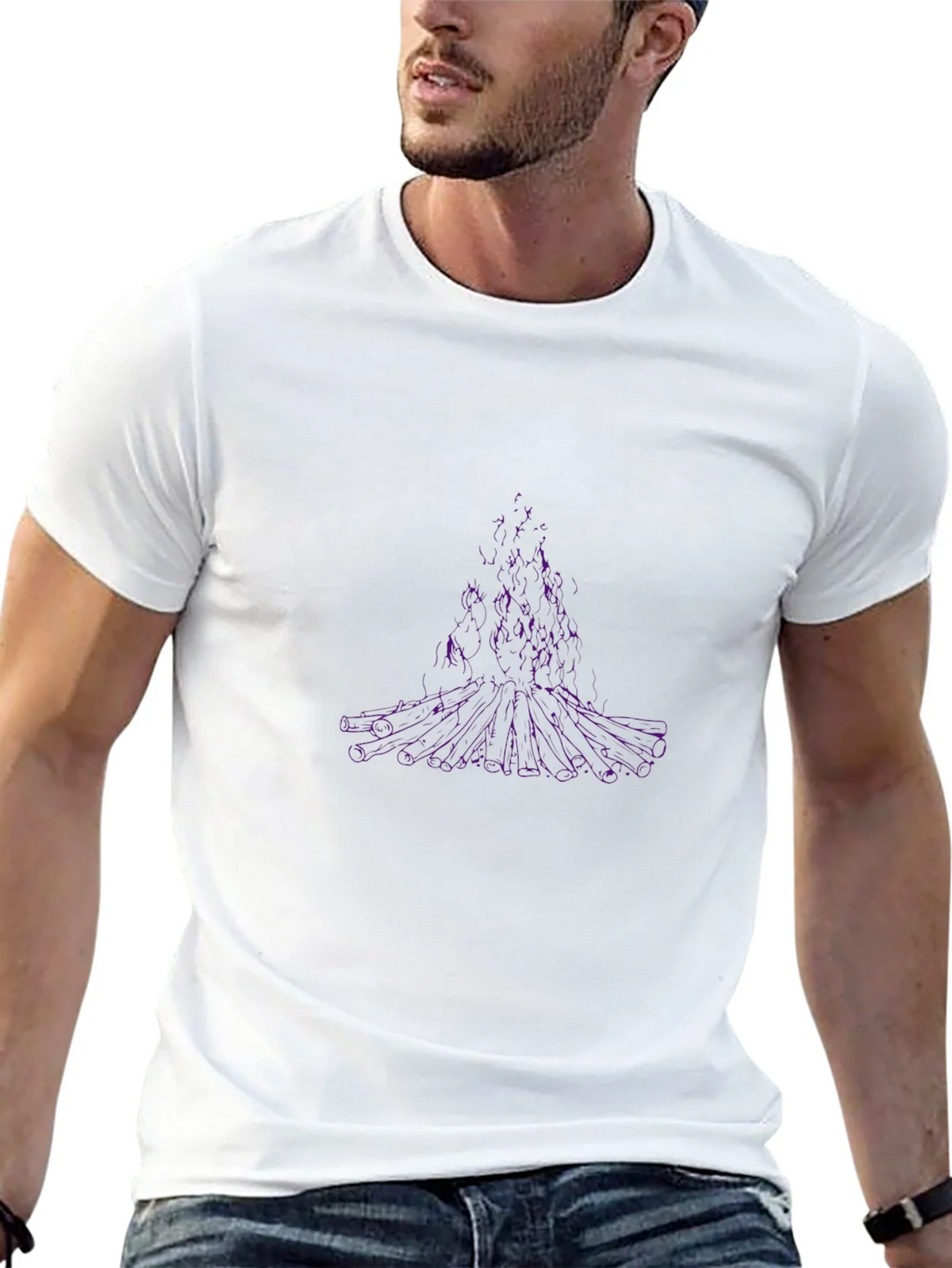 Abstract Purple Tree Graphic Black T-Shirt product image 12