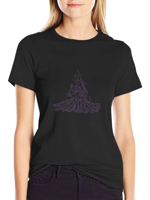 Abstract Purple Tree Graphic Black T-Shirt product image 2