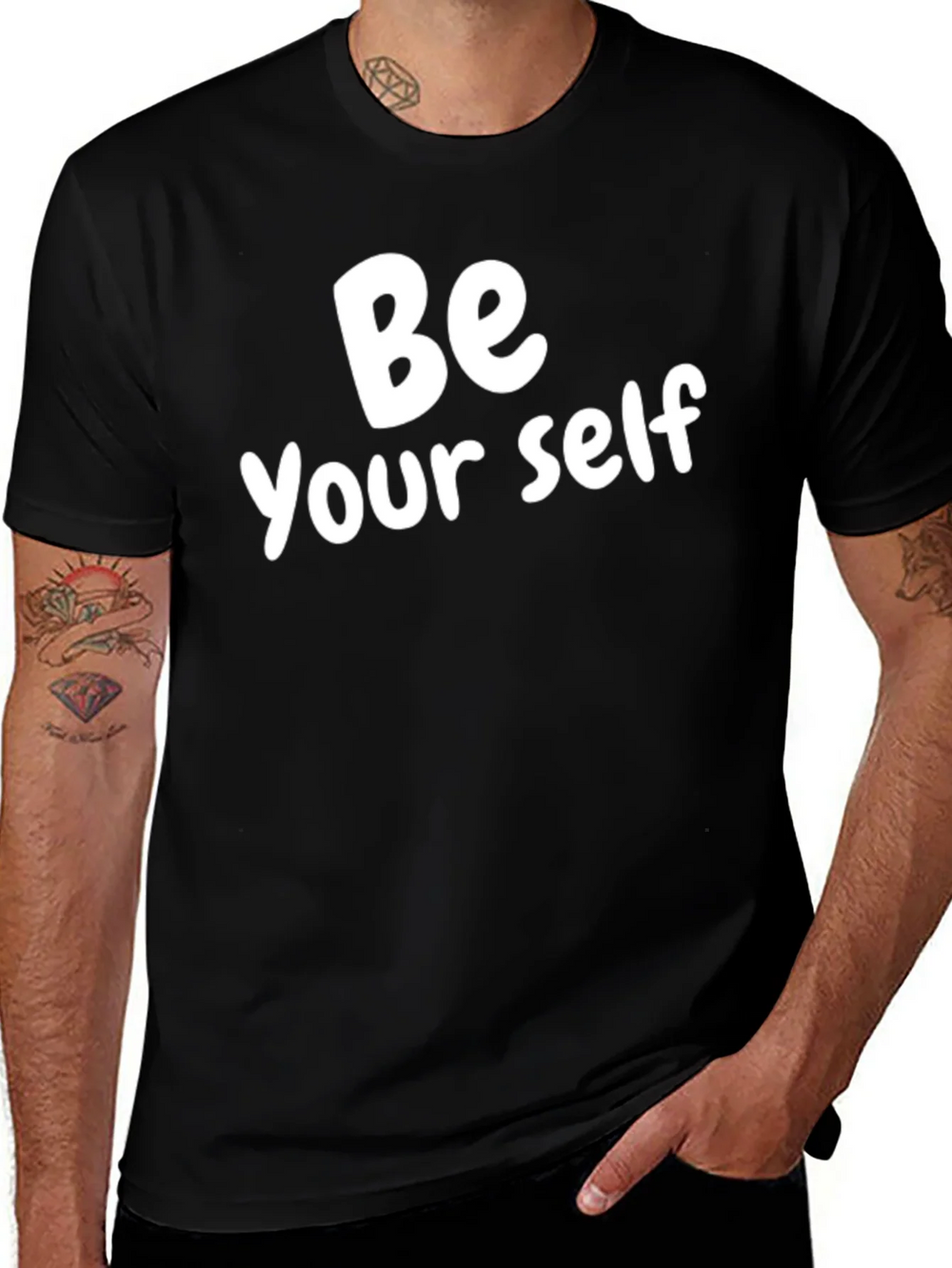 Be Yourself T-Shirt - Black Cotton Blend product image 1