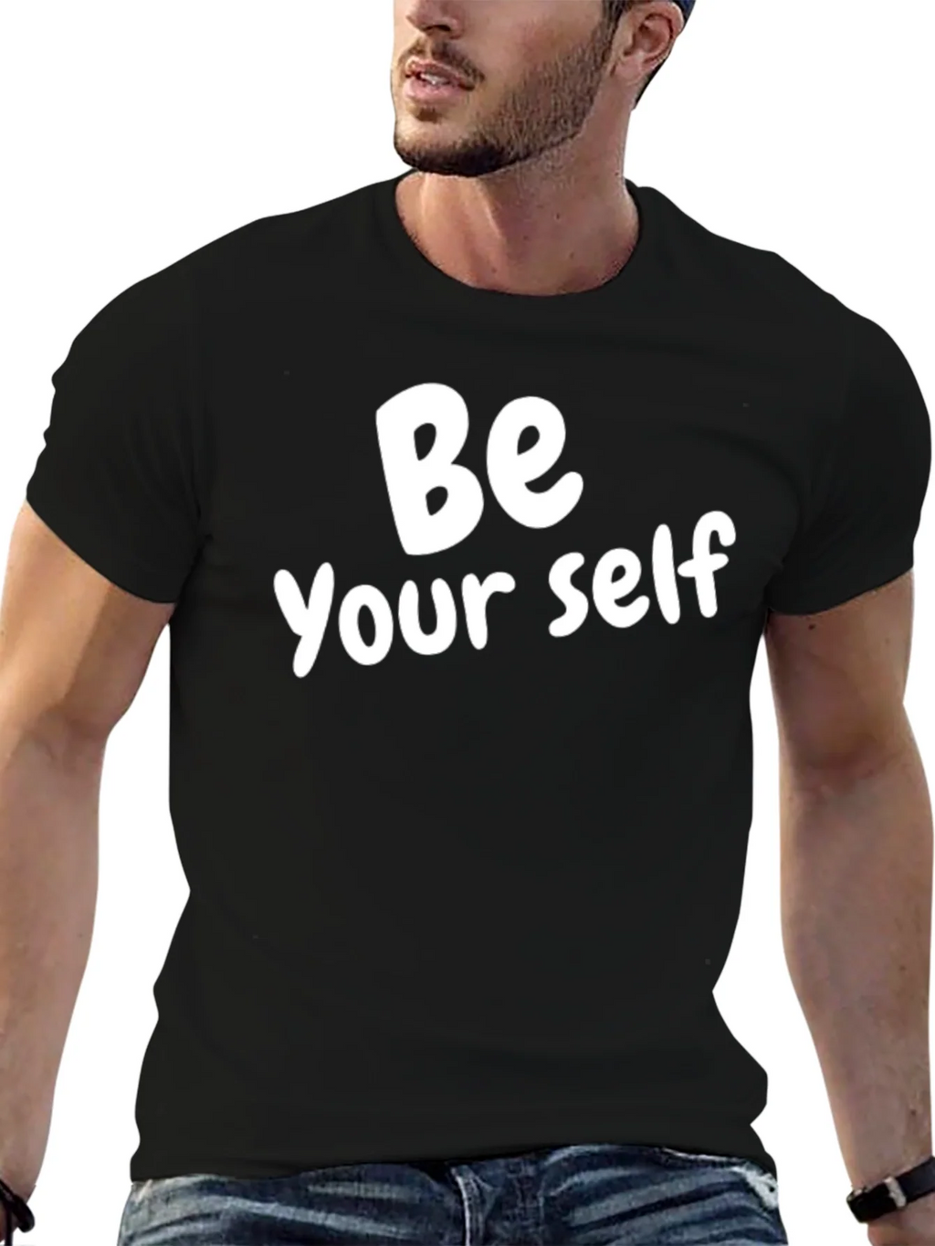 Be Yourself T-Shirt - Black Cotton Blend product image 5