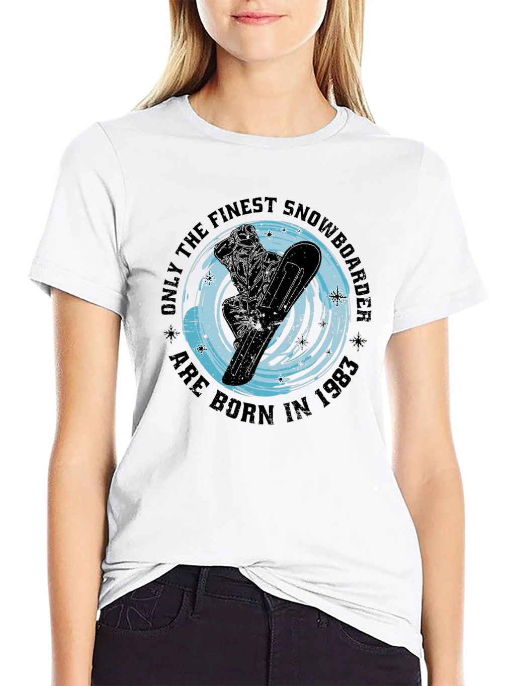 Finest Snowboarder Born in 1983 Black T-Shirt product image 8
