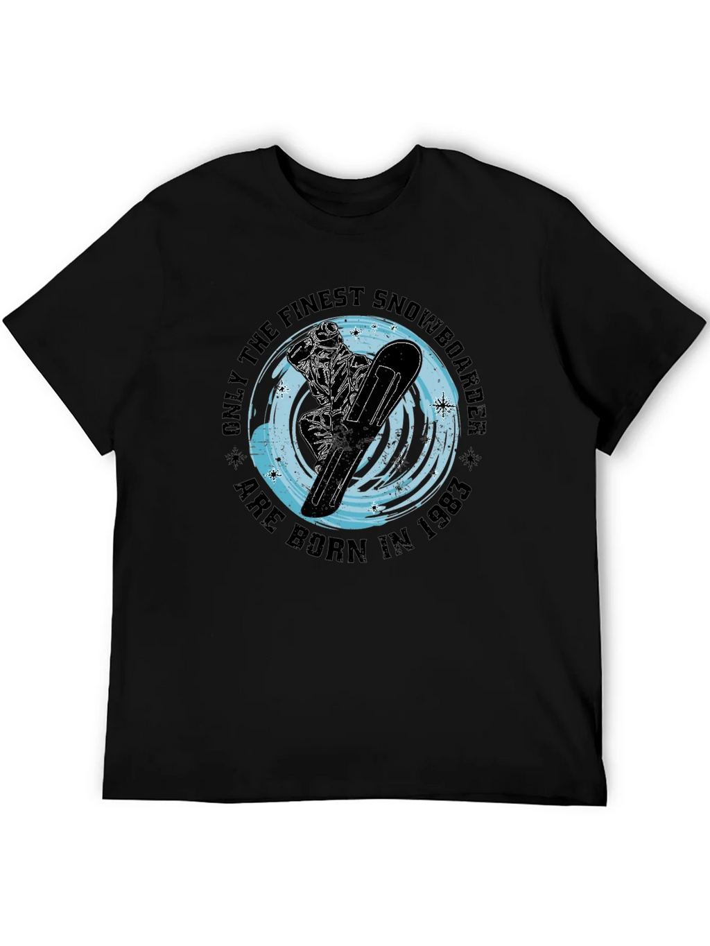 Finest Snowboarder Born in 1983 Black T-Shirt product image 5
