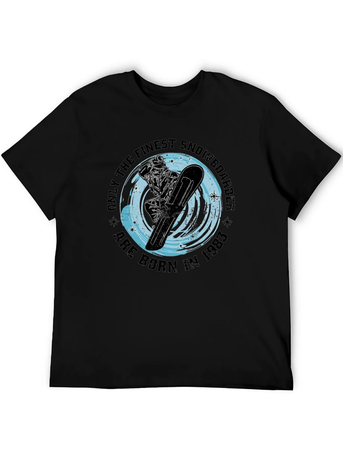 Finest Snowboarder Born in 1983 Black T-Shirt product image 5
