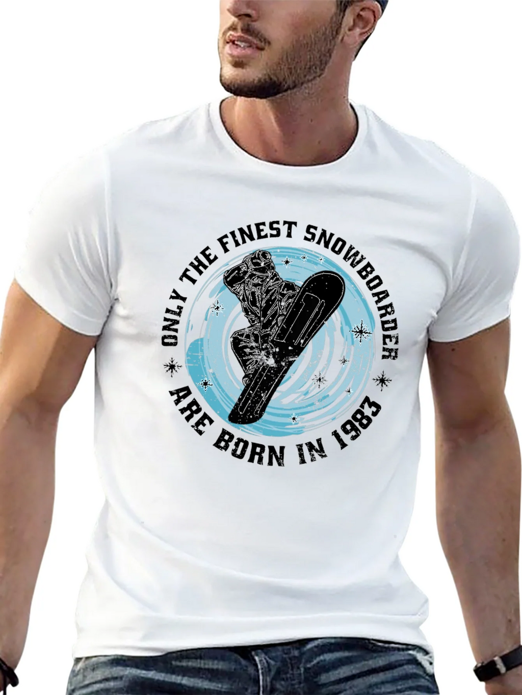 Finest Snowboarder Born in 1983 Black T-Shirt product image 12