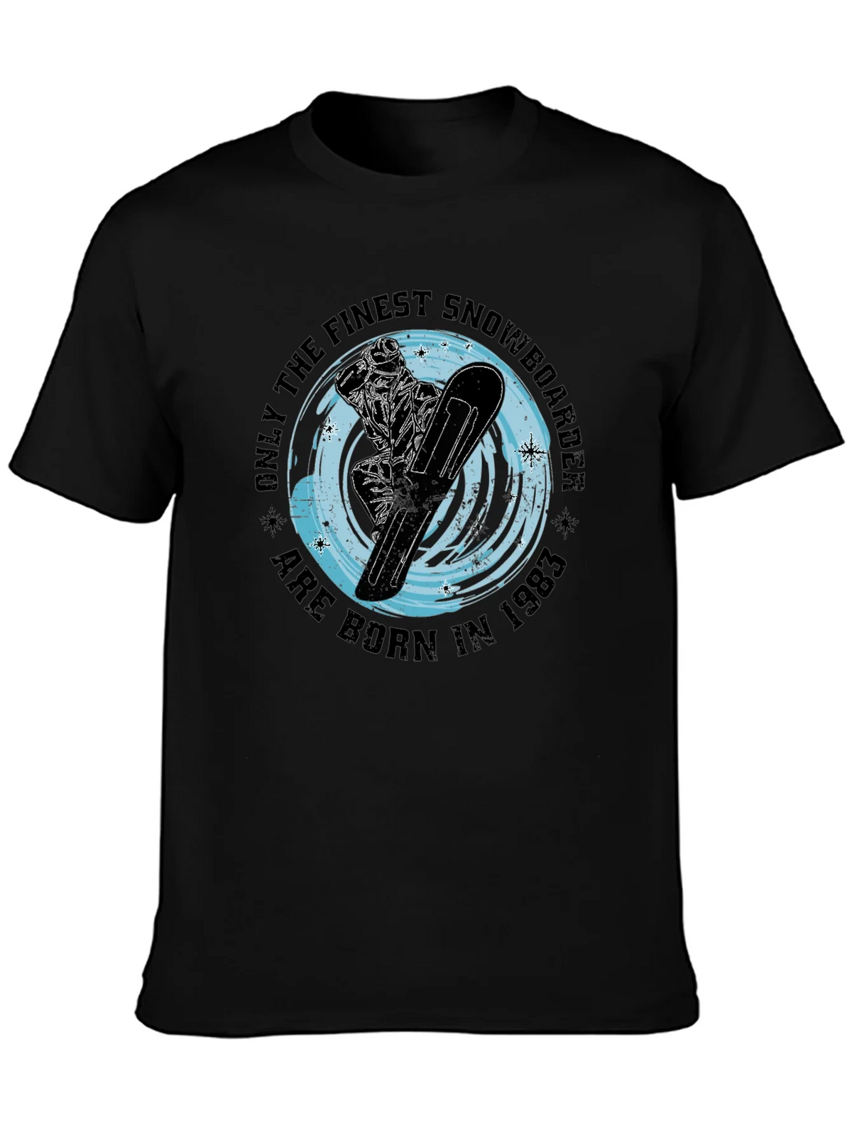Finest Snowboarder Born in 1983 Black T-Shirt product image 3