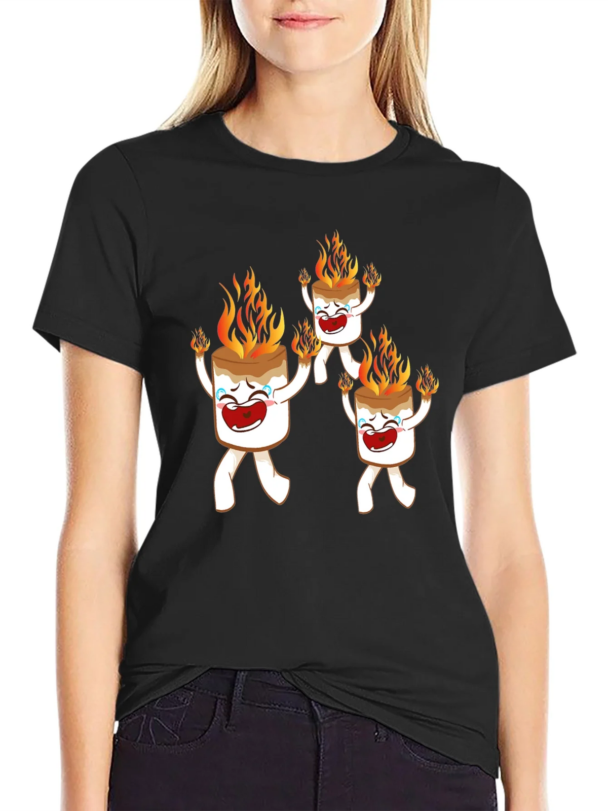 Funny Marshmallow On Fire Graphic Tee product image 2