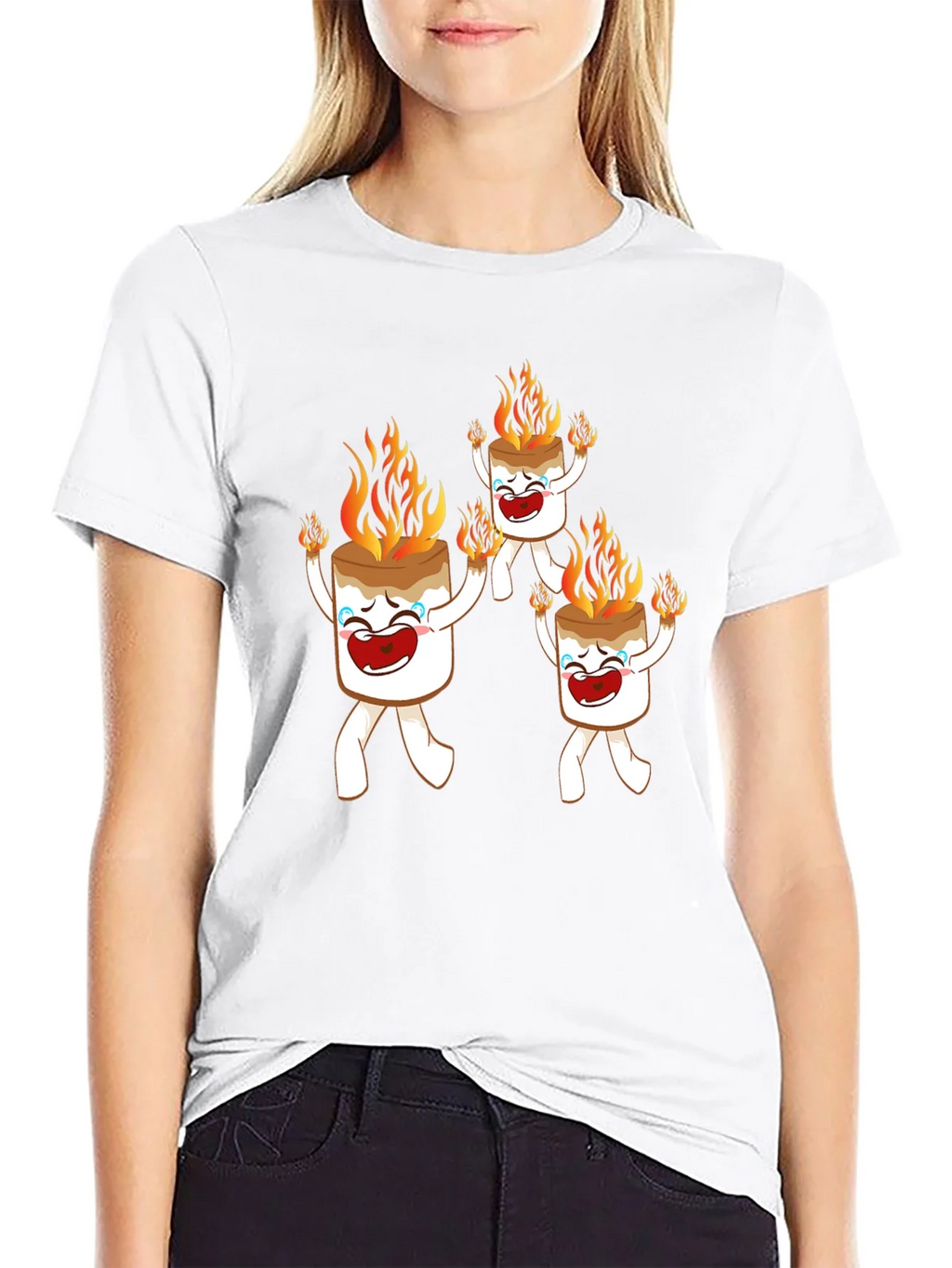 Funny Marshmallow On Fire Graphic Tee product image 8