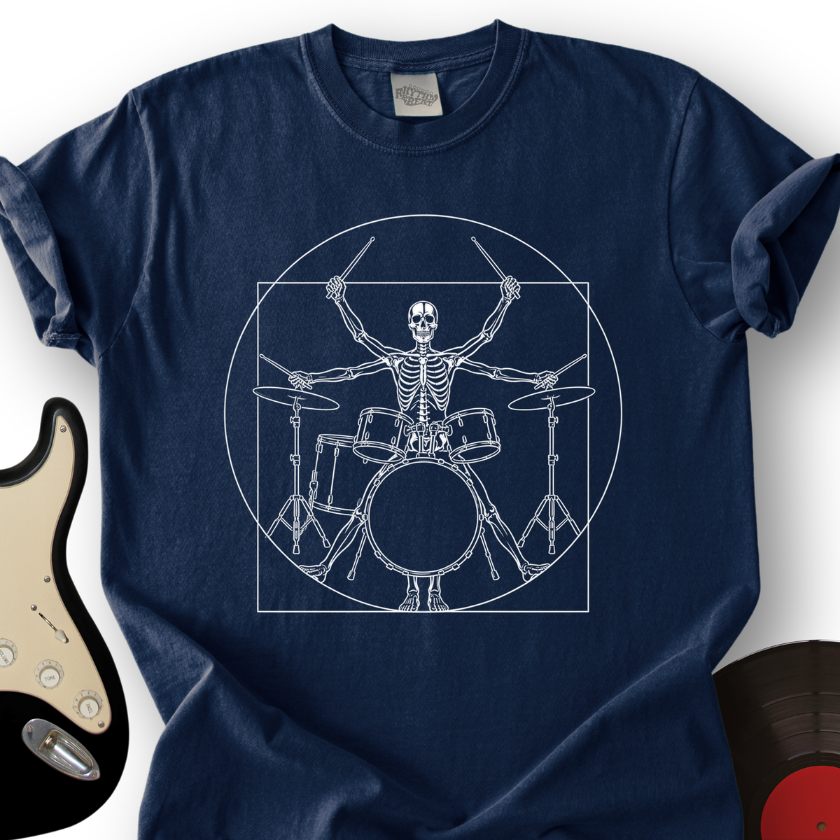 Vitruvian Drum Bones T-Shirt product image 5