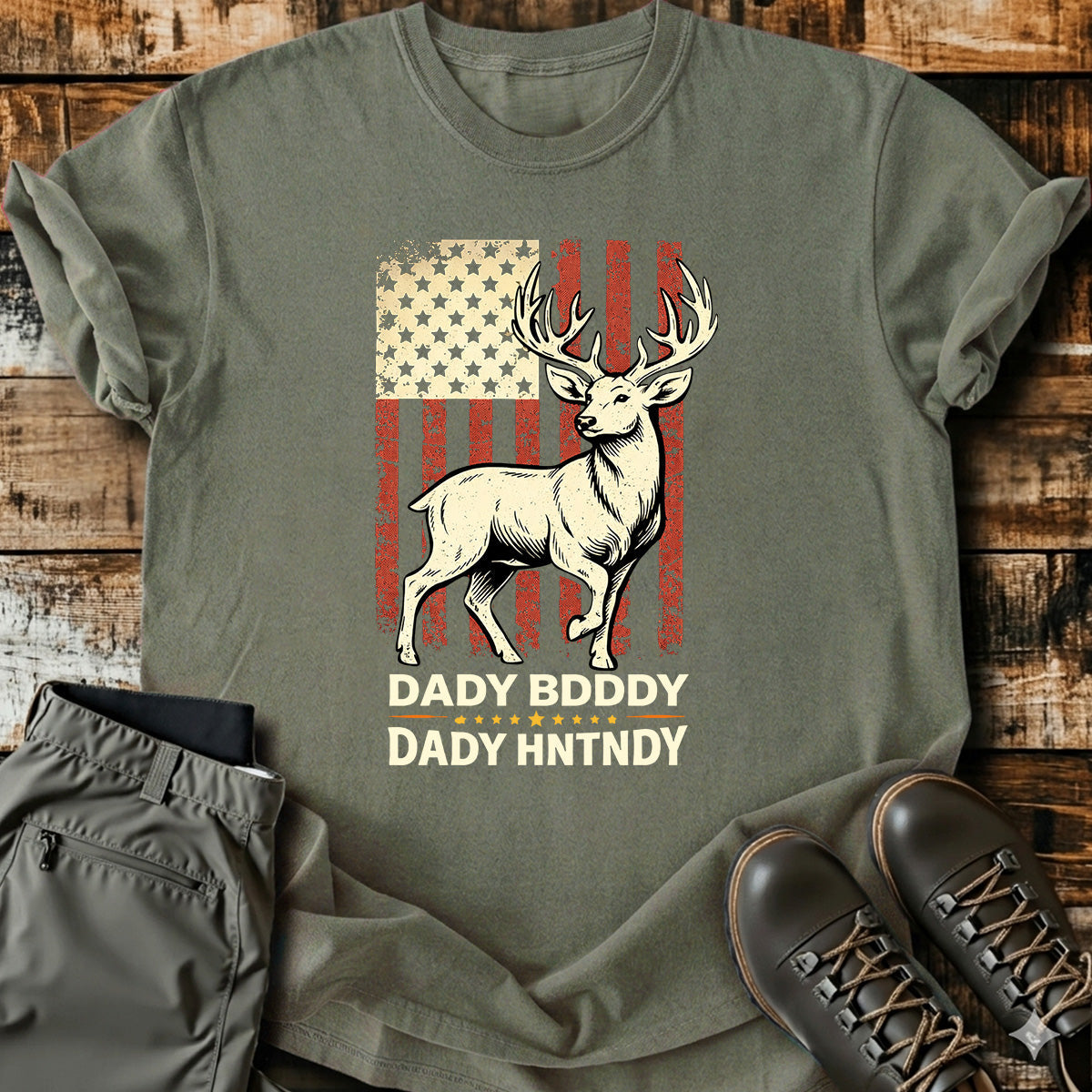 American Deer Hunting Dad T-Shirt product image 1