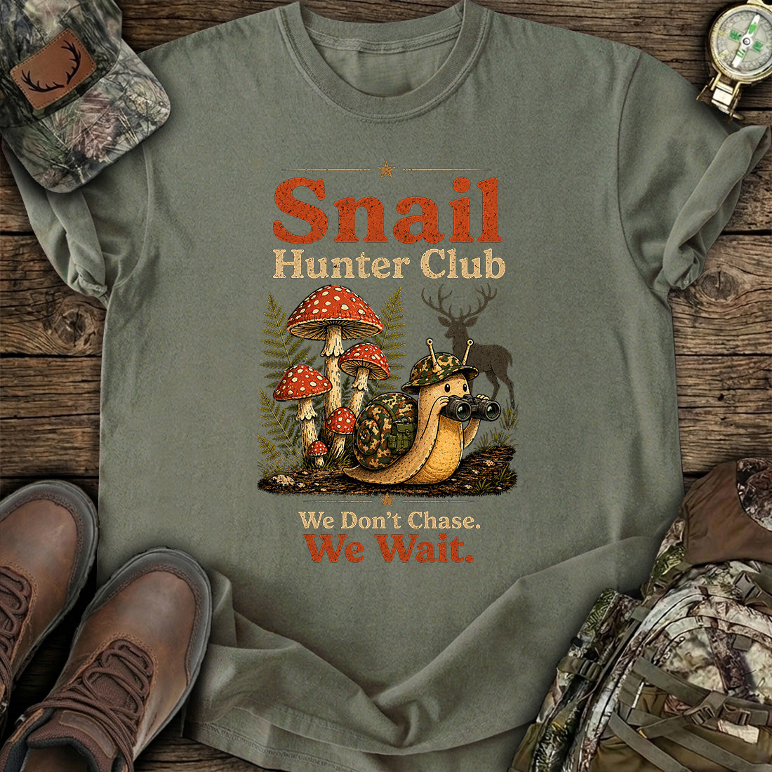 Snail Hunter Club Funny Hunting T-Shirt product image 5