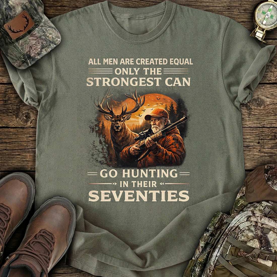 Hunting Seventies Strong Men T-Shirt product image 2