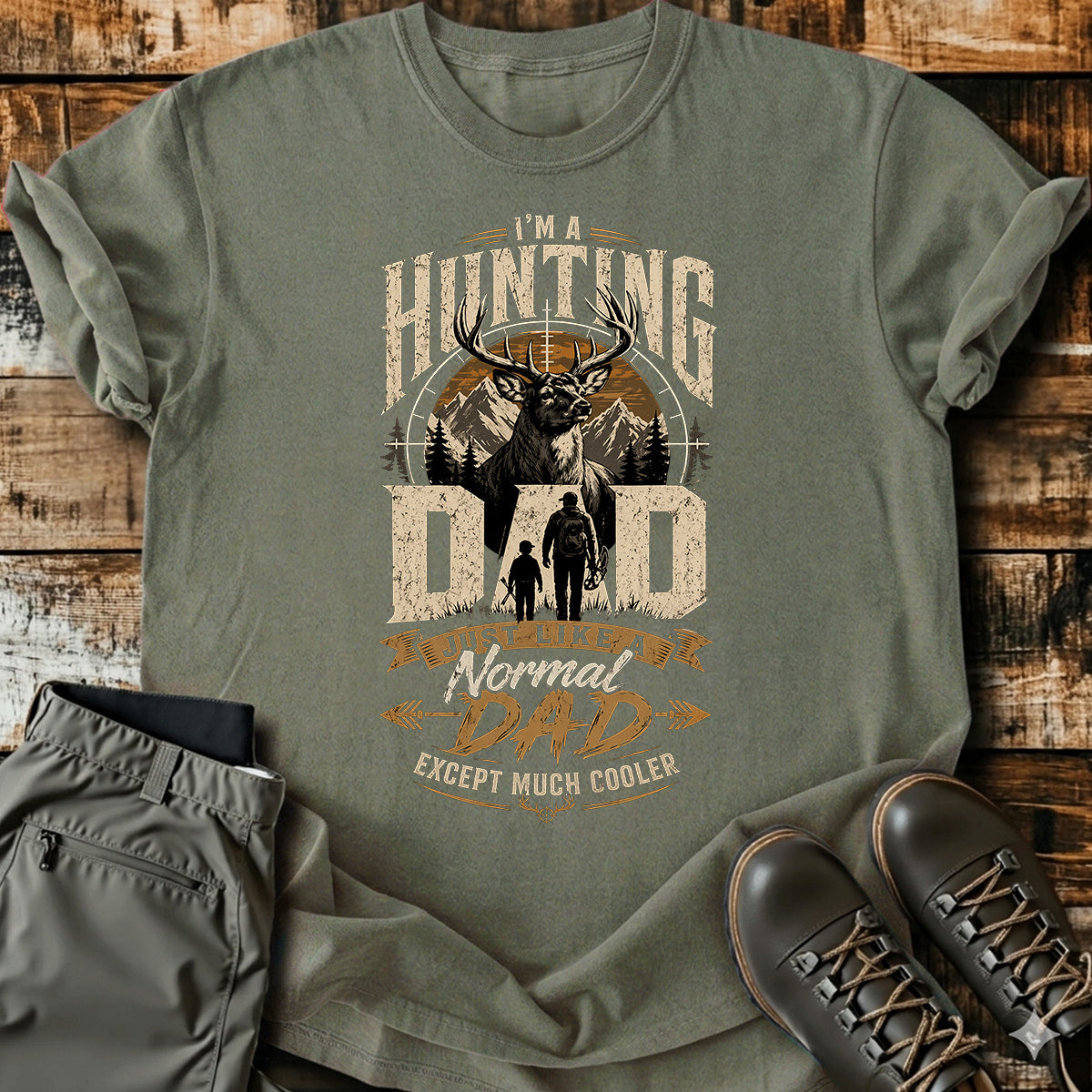 Hunting Dad Deer Funny T-Shirt product image 5