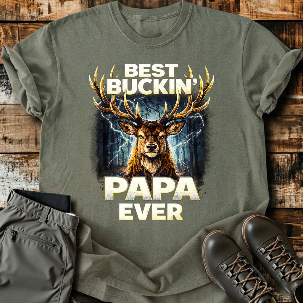 Best Buckin Papa Ever T-Shirt product image 2