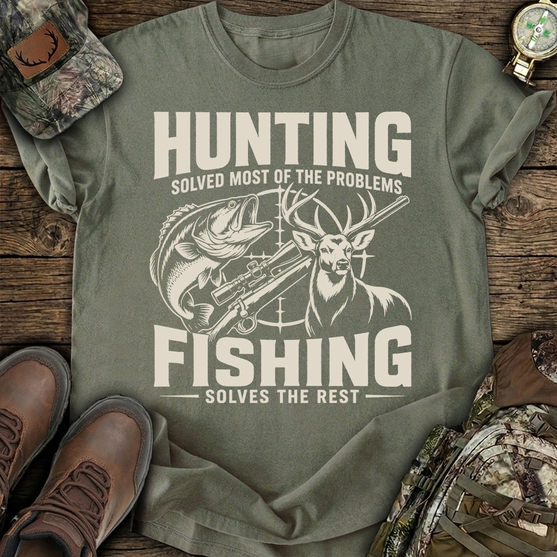 Hunting Fishing Therapy T-Shirt product image 5