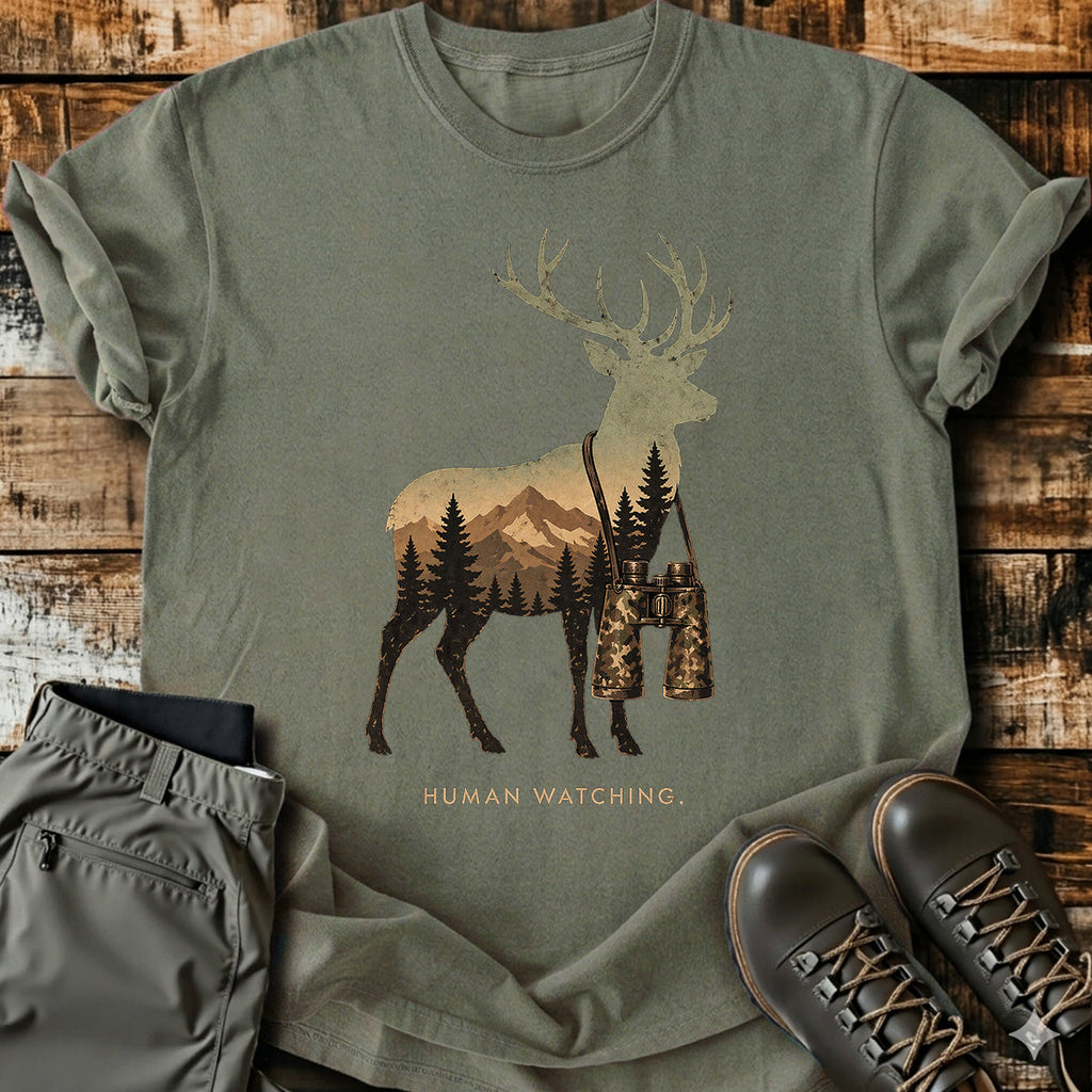 Deer Hunter Human Watching T-Shirt product image 5