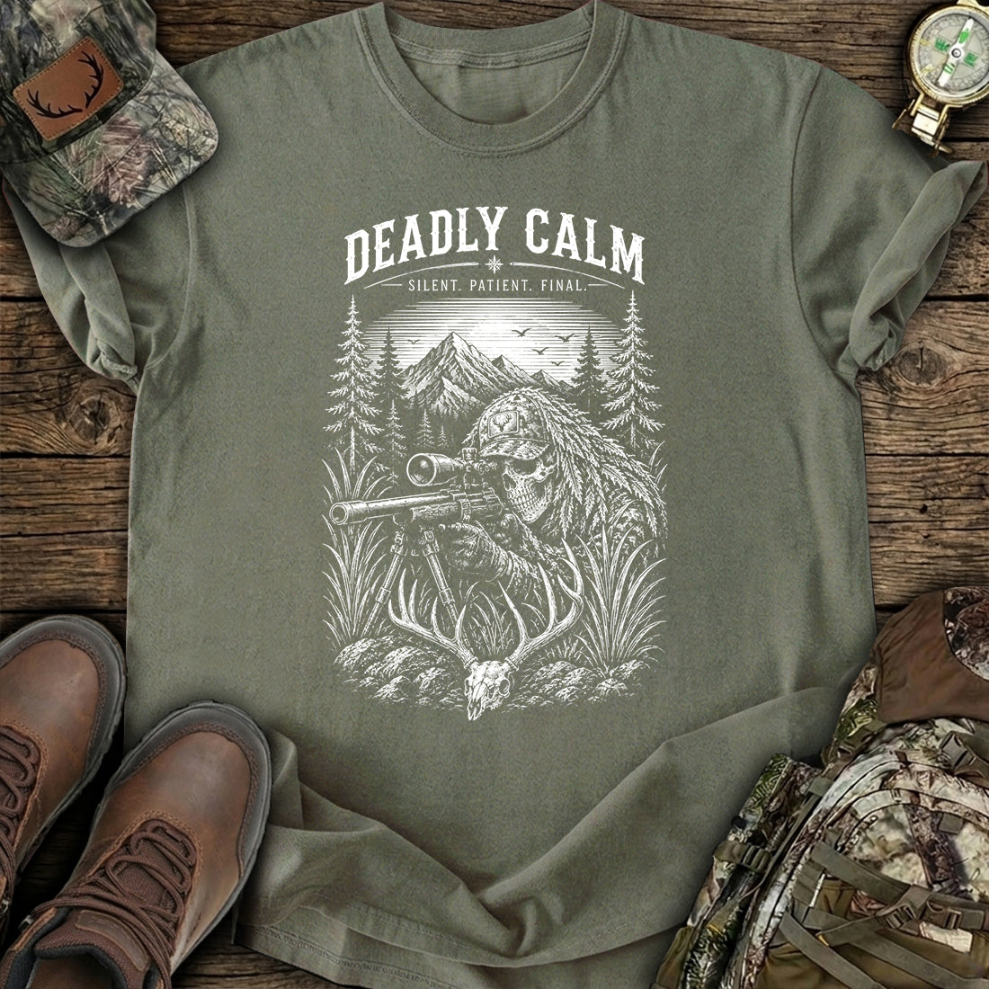 Hunting Sniper Skull T-Shirt product image 5