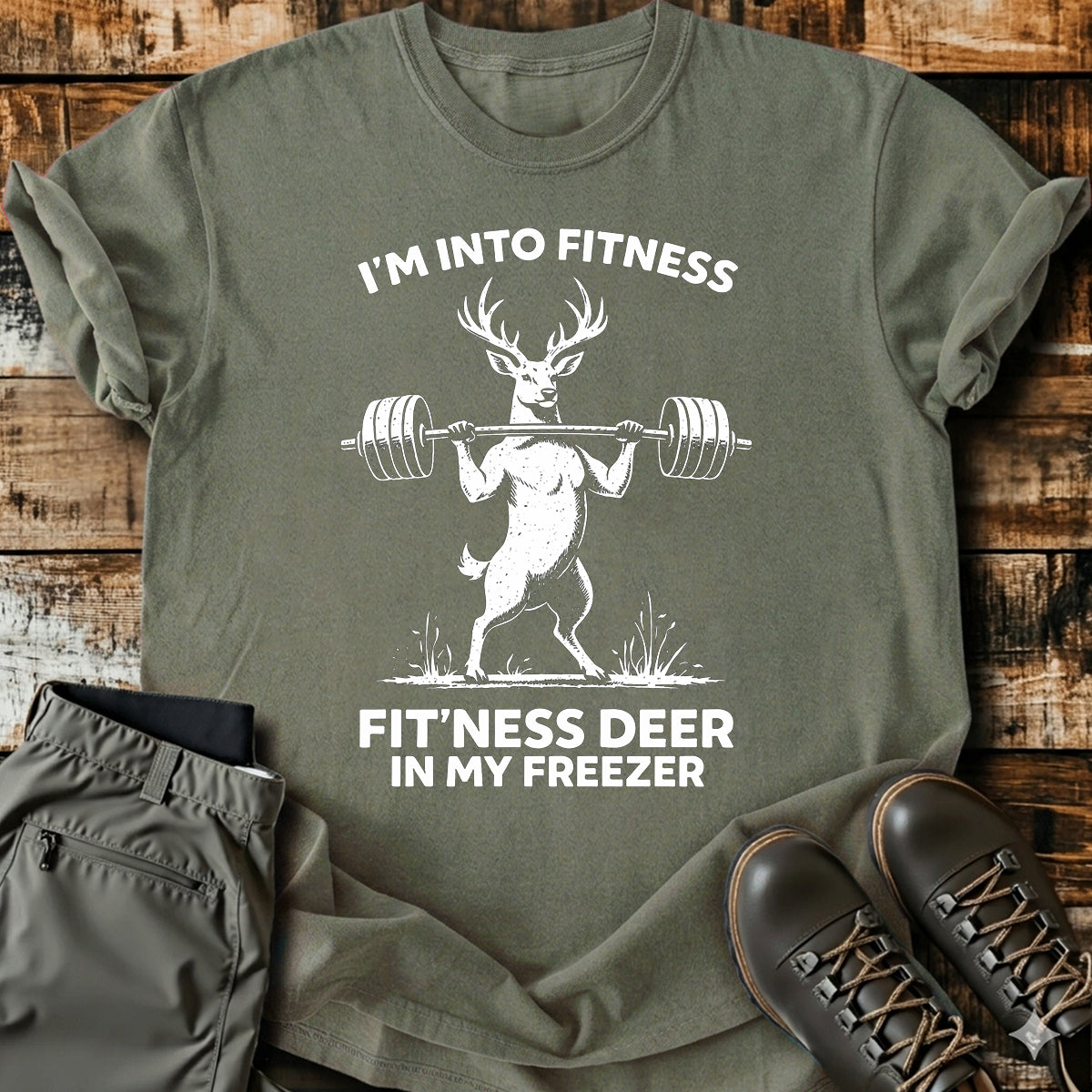 Funny Deer Fitness Joke T-Shirt product image 6