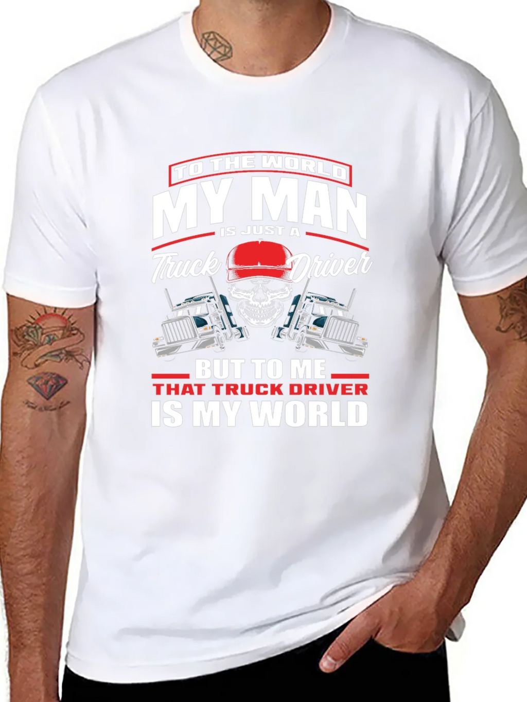 My Man is a Truck Driver T-Shirt product image 7