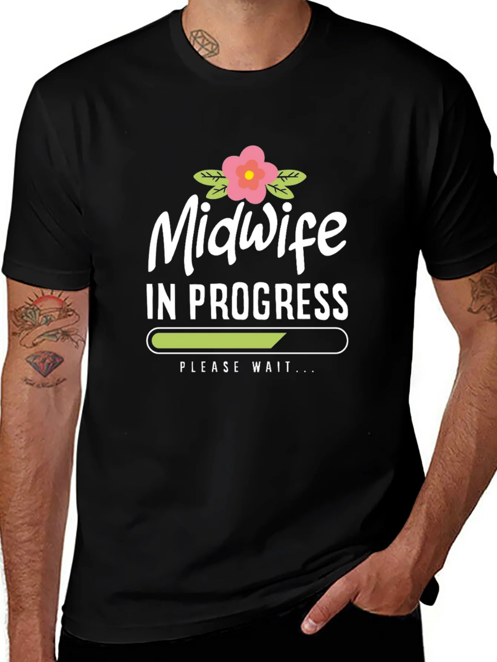 Midwife In Progress Black T-Shirt product image 1