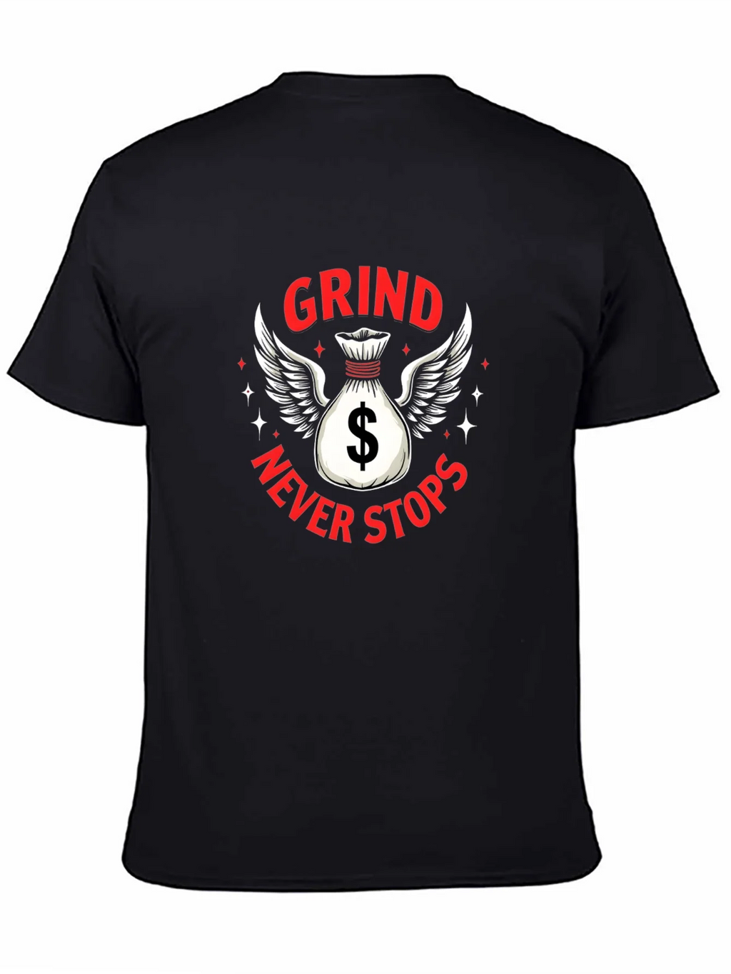 Grind Never Stops Black Graphic T-Shirt