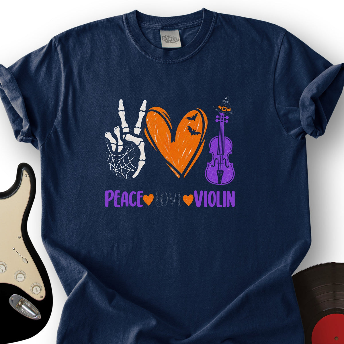Peace Love Violin T-Shirt product image 3